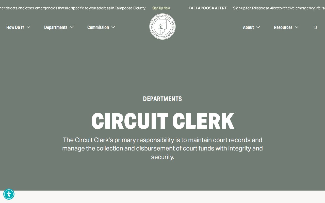 Tallapoosa County court docket Circuit Clerk division information
