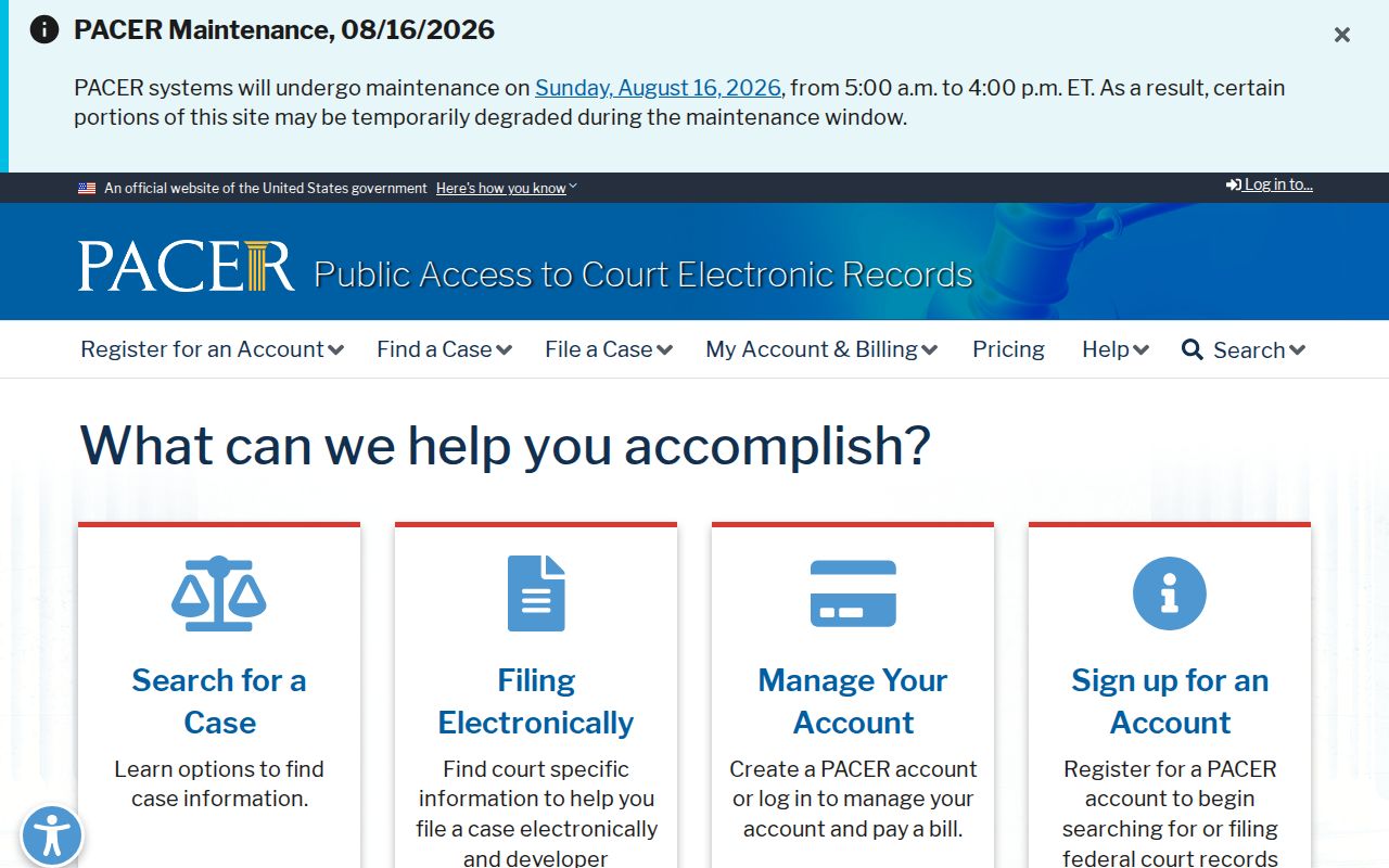 Alexander City docket jurisdiction compared with federal PACER records