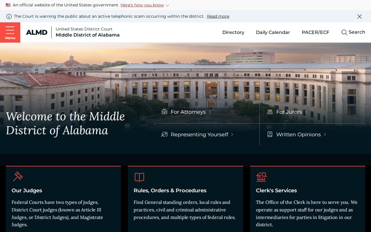 Tallapoosa County case lookup federal court channel