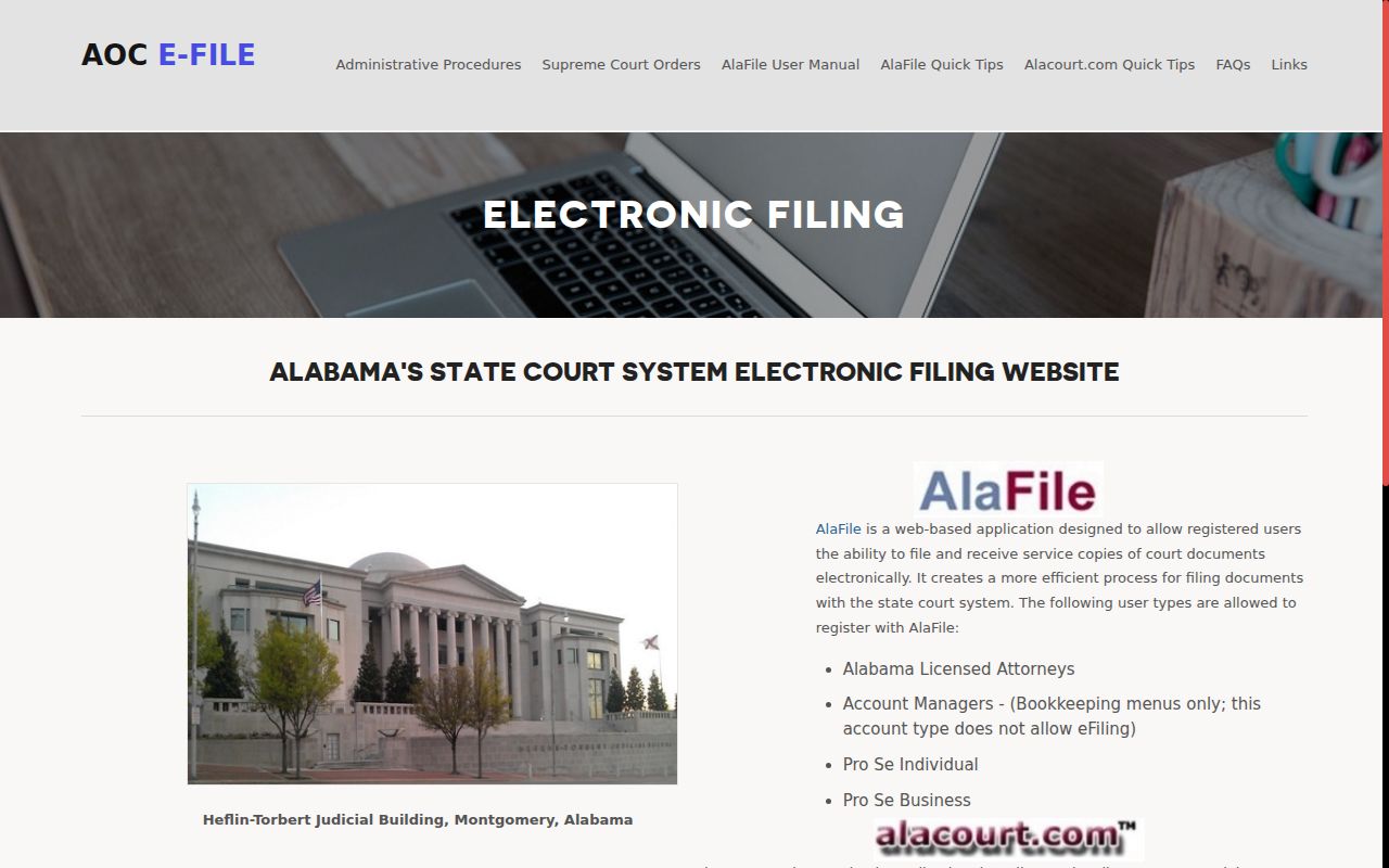 Tallapoosa County case lookup e-filing information