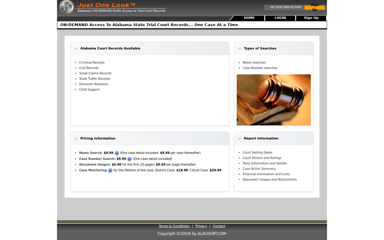 Tallapoosa County case lookup through Just One Look
